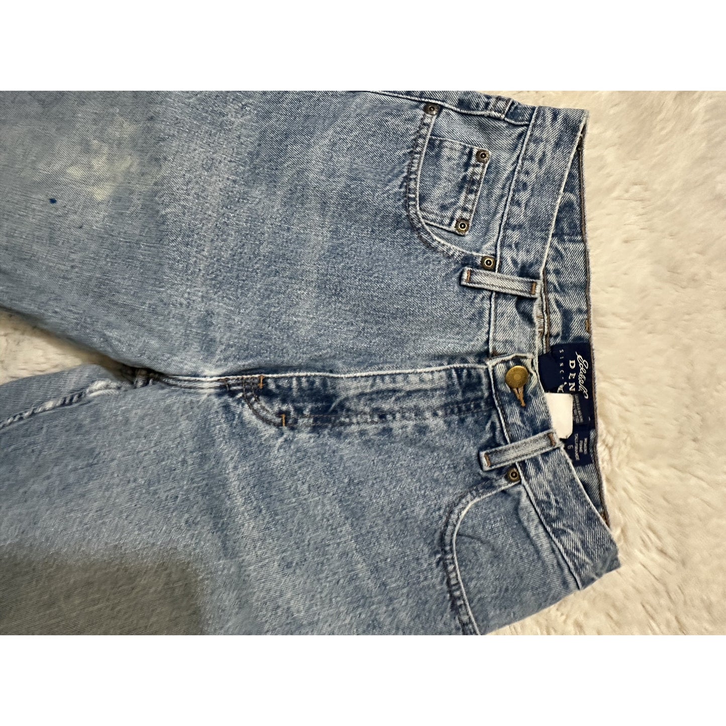 Eddie Bauer Vtg Blue Denim Mom Jeans Size 6 Tall 27x32 Light Wash High Waist