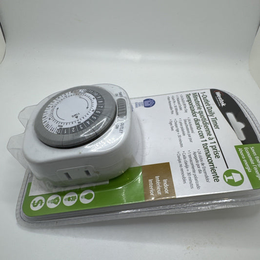 Westek 1-Outlet Indoor Daily Timer 24 Hour TM01DHB New AA