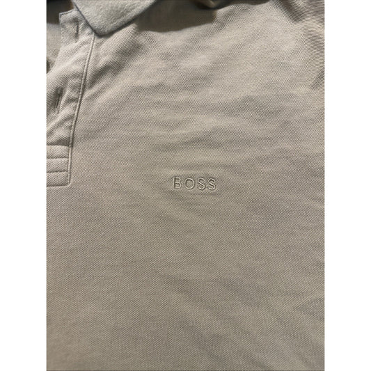 Hugo Boss Polo Beige Shirt Regular Fit Mens M Tee Peru Green Black Label 1D05