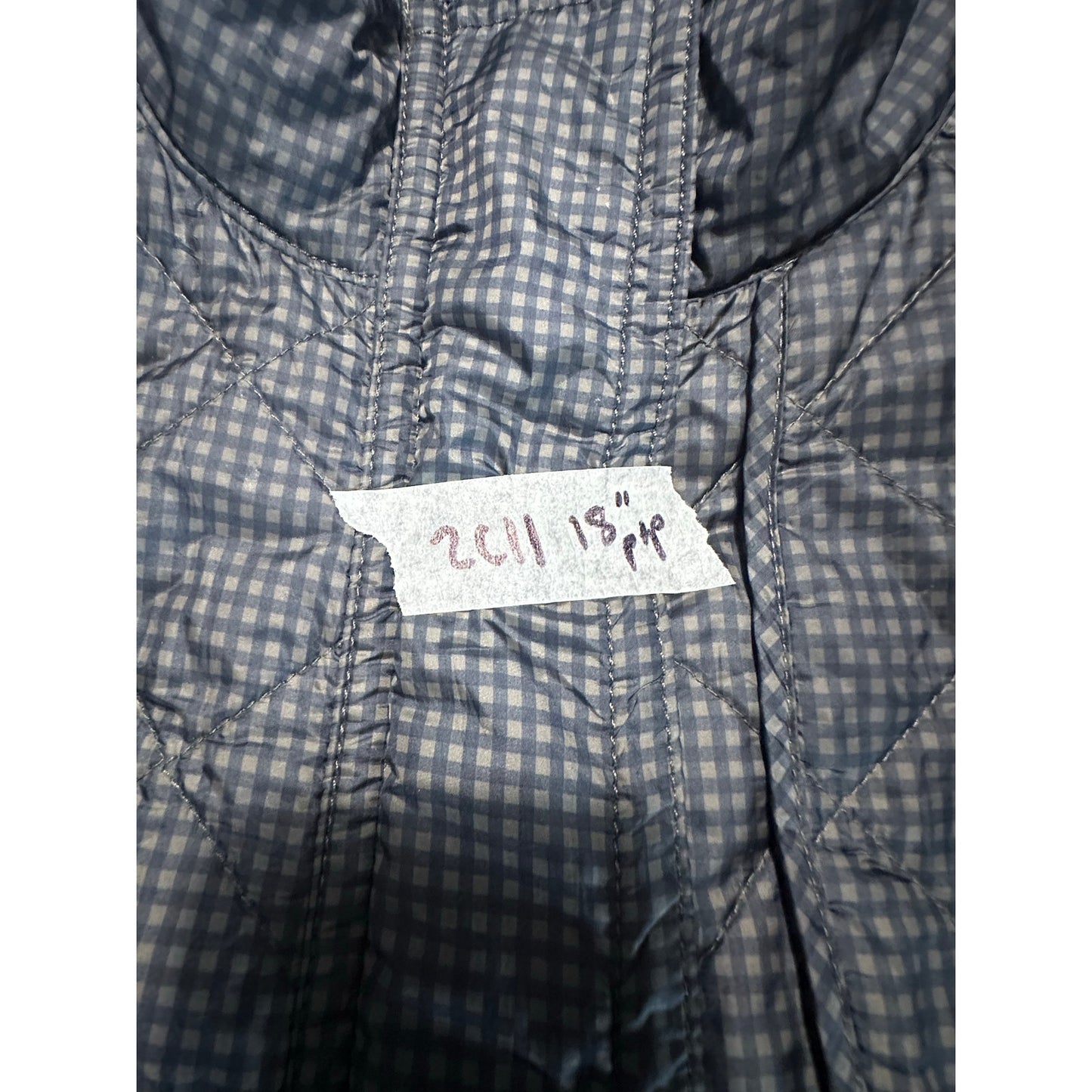 Coach Diamond Quilted Puffer Vest Navy Blue/Gray Size XS Leather Trim | 2C11