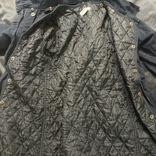 H&M 3-in-1 Zip Navy Blue Women's Small US 2 Lined Jacket 17" PTP 14" Waist 1A30