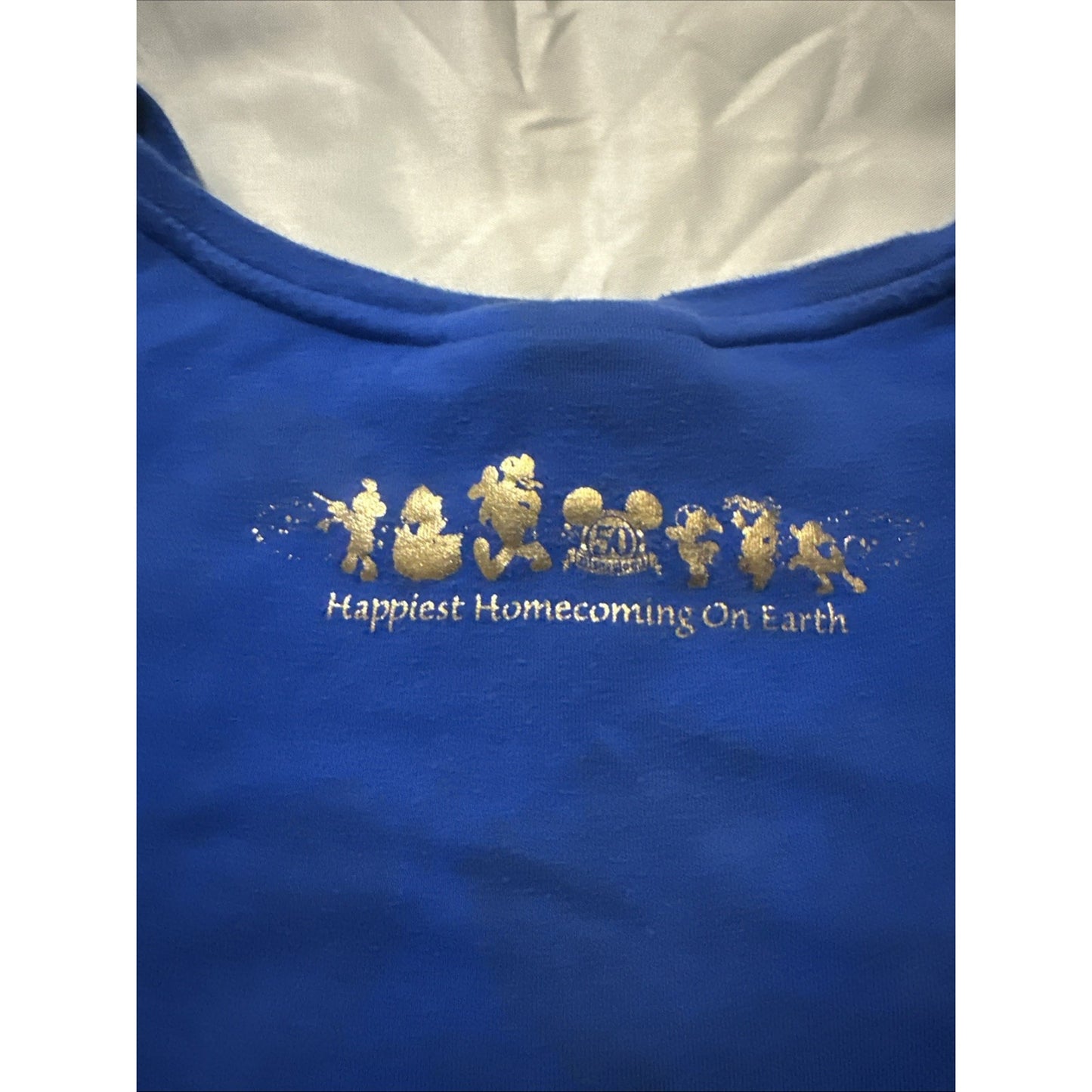 Vtg Disney Shirt Womens XL 50 Years Anniversary Happiest Homecoming Blue 2A04
