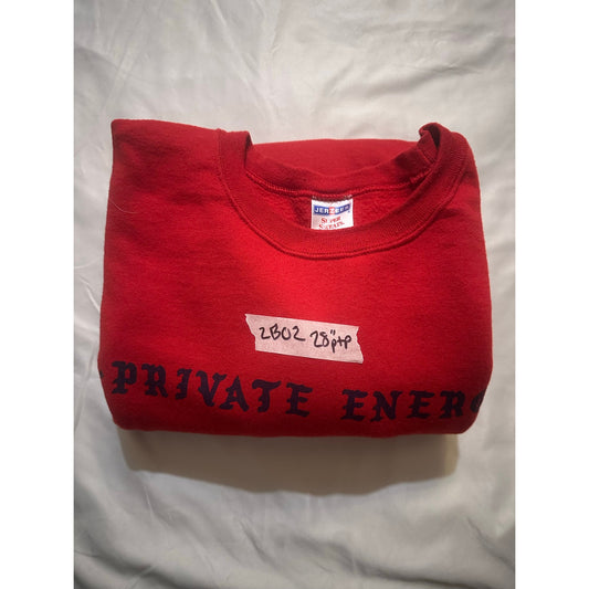 Vtg Jerzees 2XL "Private Energy" Oversize Red Pullover Sweatshirt Super Sweats