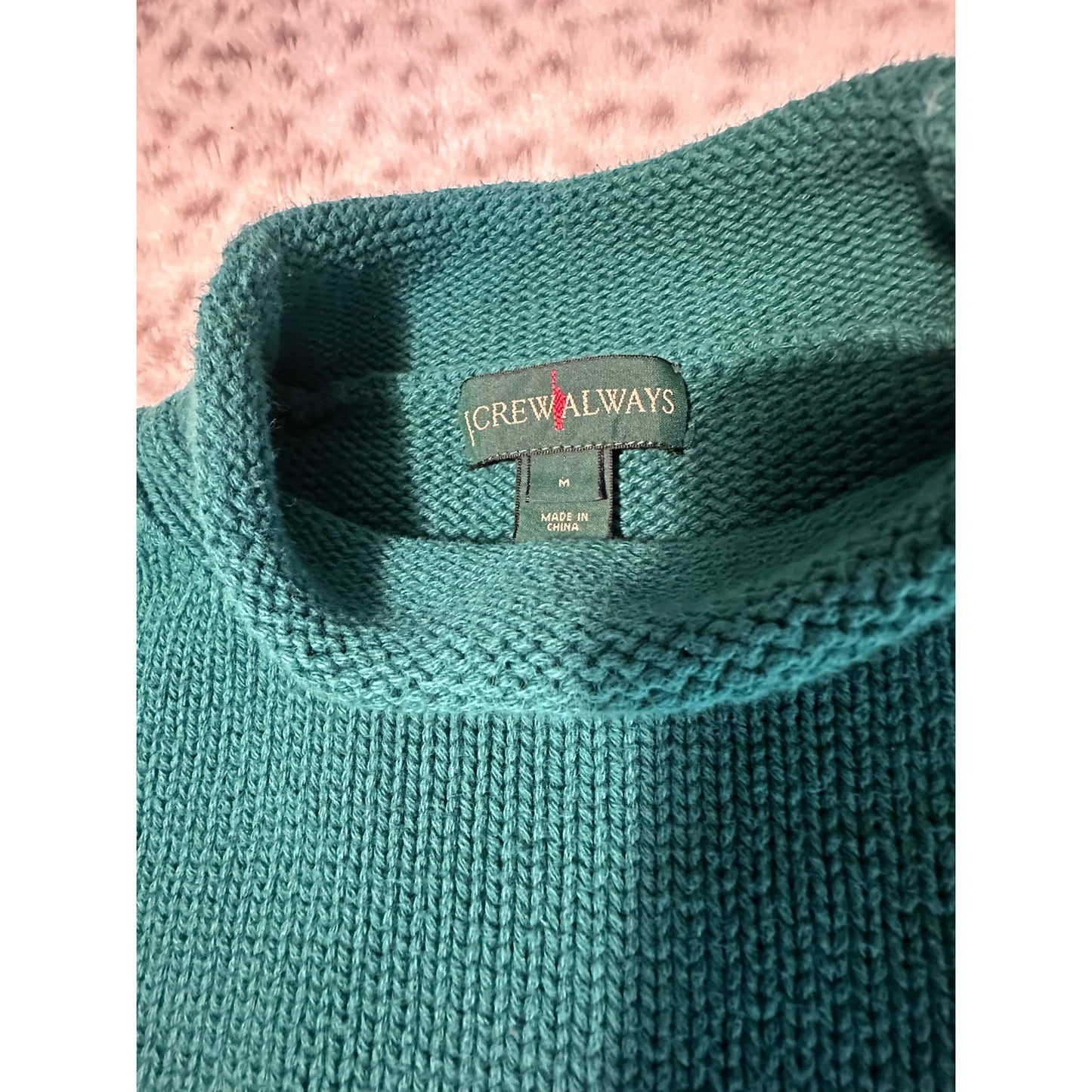 J. Crew Turquoise 100% Cotton Roll-down Turtleneck Sweater Women's Size M 2C15