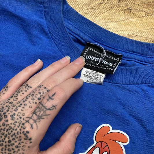 Vtg y2k Chicks Dig Me Humor T-Shirt XL Blue Long Sleeve Funny Dirty Joke A11