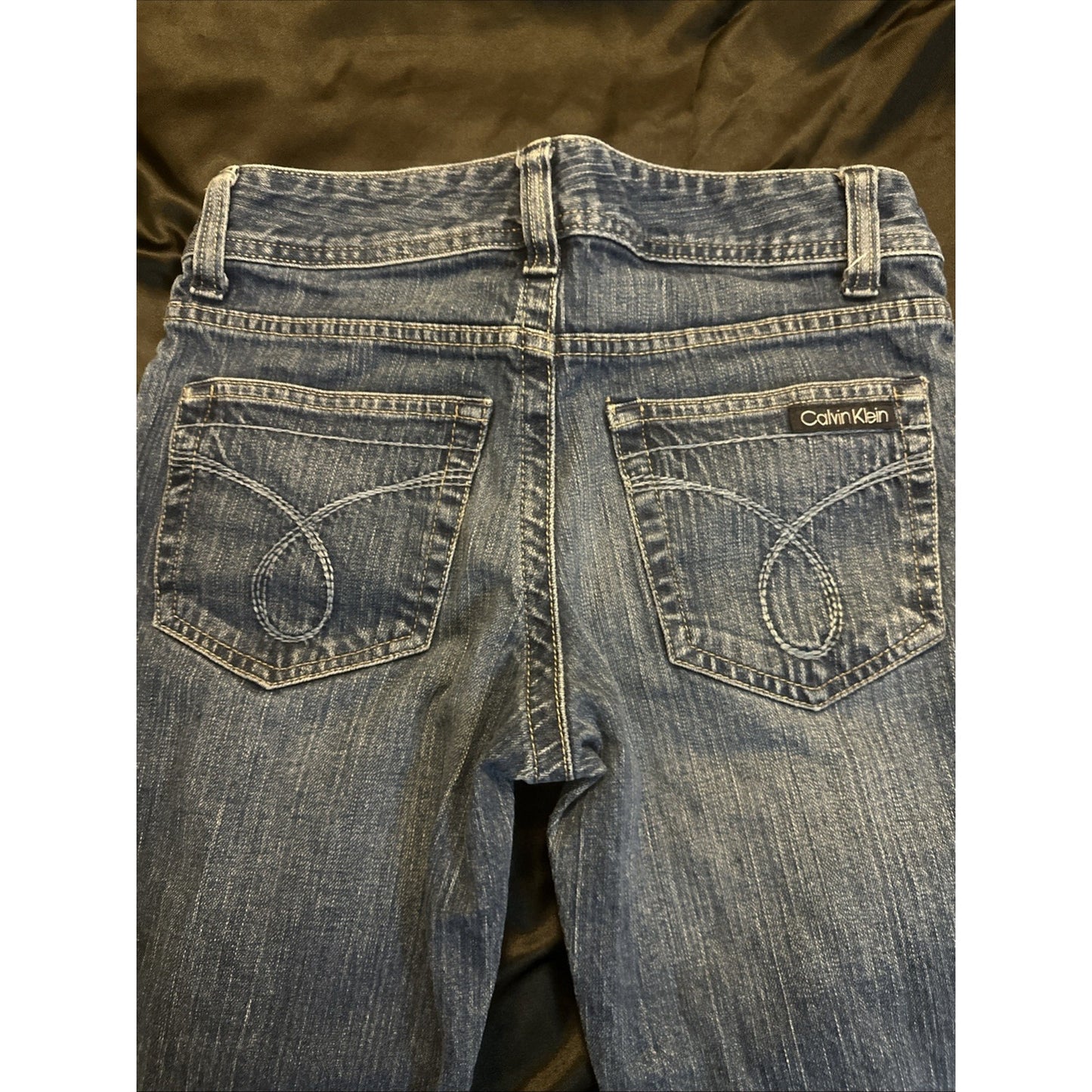 Calvin Klein Blue Denim Capris 29x23 Women's 4 Y2K Medium-Wash Excellent 1C05