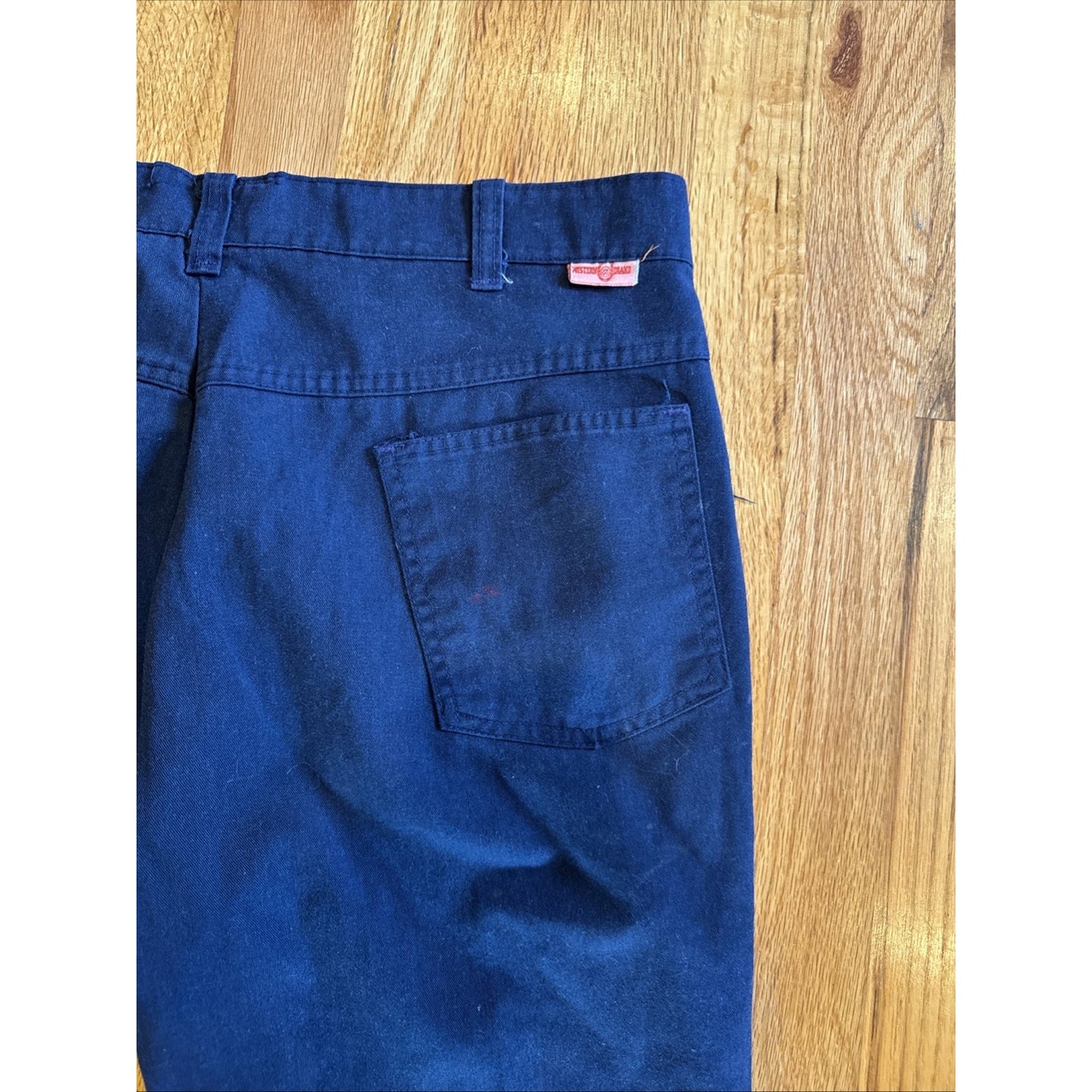 Workwear Work Pants Size 34x32 Mens Navy Blue Paint Marks E3