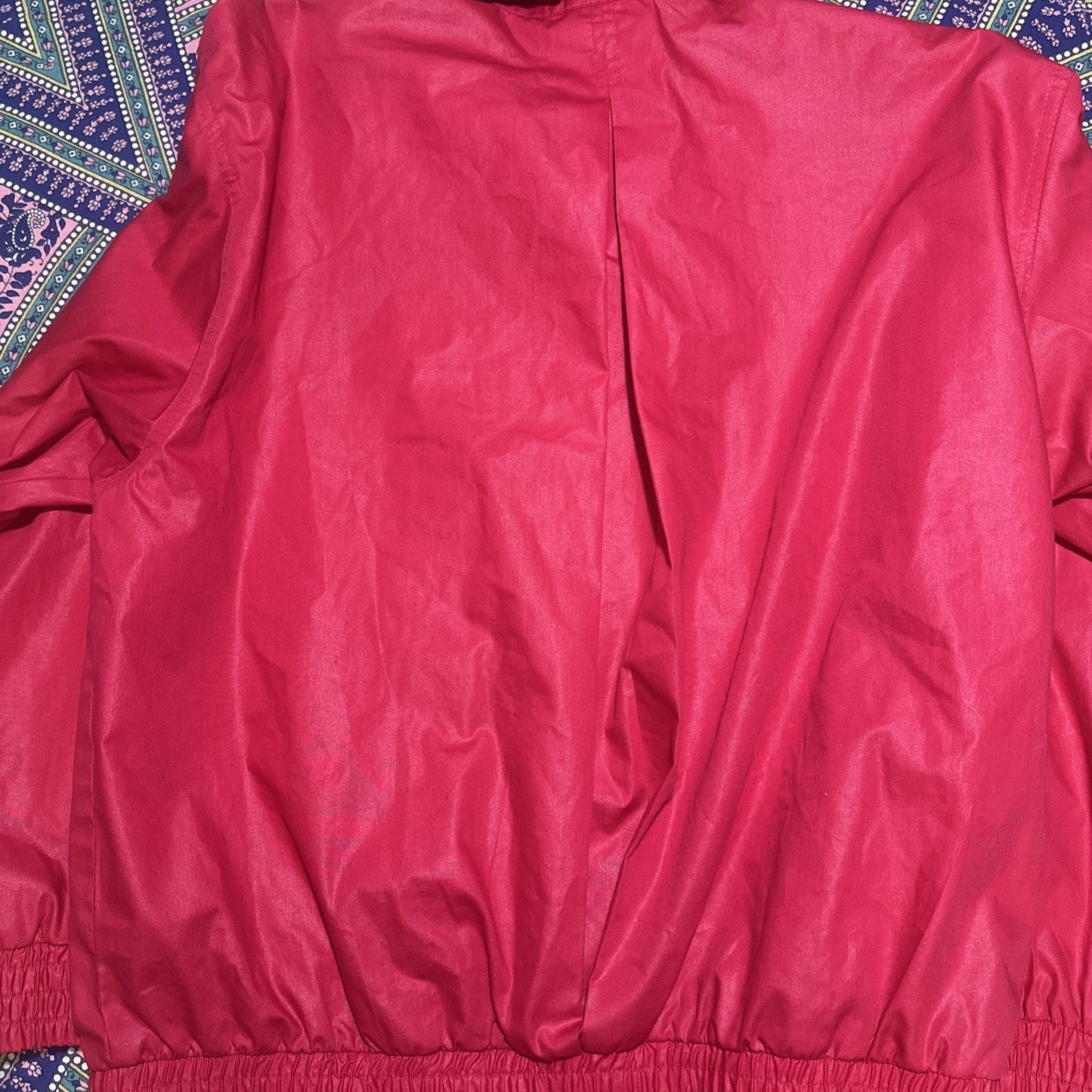 Koret Women’s M Button Bomber Jacket Hot Pink Polyester/Cotton Thailand Vtg