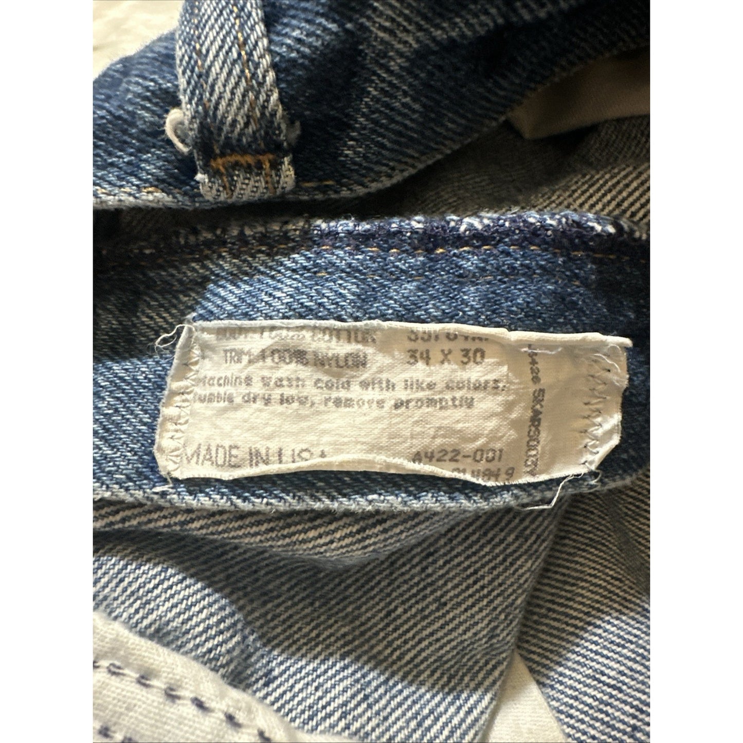VTG WRANGLER RUGGEDWEAR MENS 34X30 DENIM CANVAS JEANS USA MADE WORKWEAR 2A06