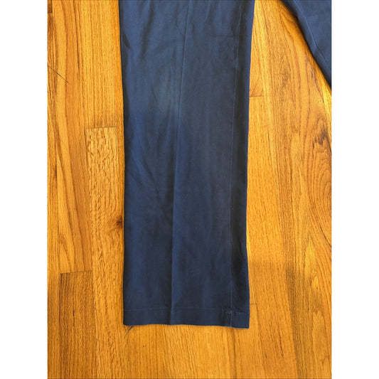 Vtg Workwear Navy Work Pants Size 36x34 Navy Blue Mens Repaired E3