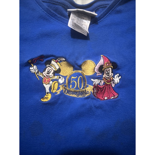 Vtg Disney Shirt Womens XL 50 Years Anniversary Happiest Homecoming Blue 2A04