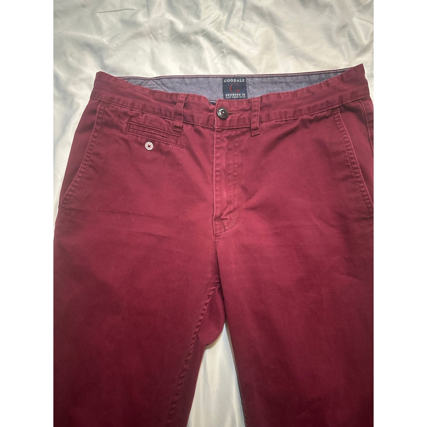 Goodale Chino City Pants Red Maroon 100% Cotton Size 33x30