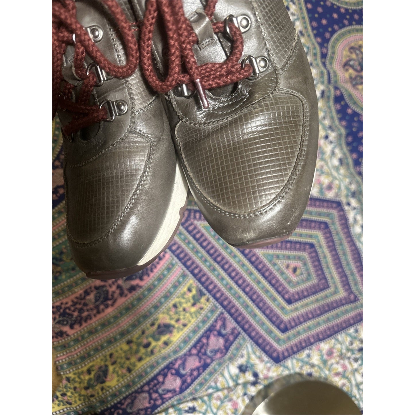 Pikolinos Women’s Leather Gray/Burgendy Sneakers US 10.5 UK 8 Euro 41