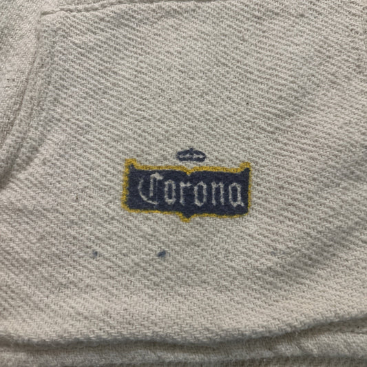 Vtg Corona Beer Beach Club Ivory Pullover Sweater Unisex M Cotton 20" PTP 1A09