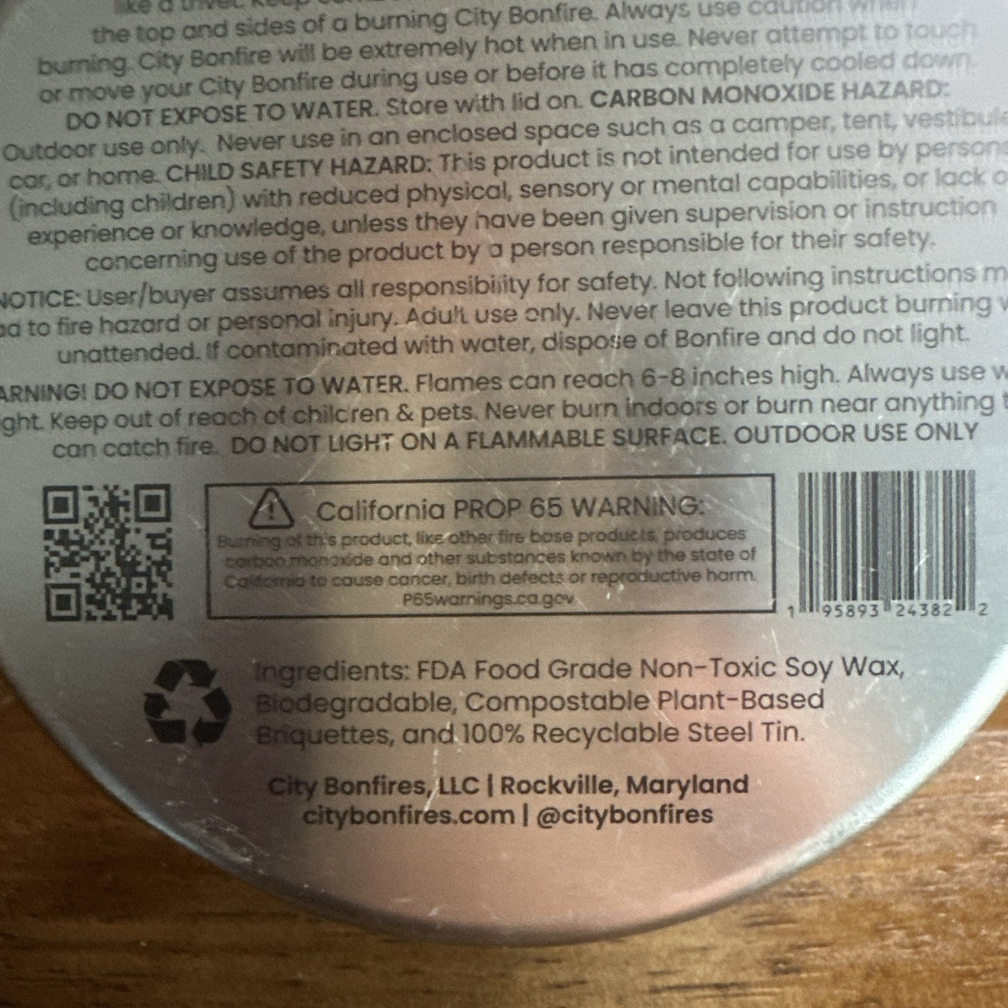 City Bonfires Portable Fire Pit Compact and Lightweight USA Made BRAND NEW