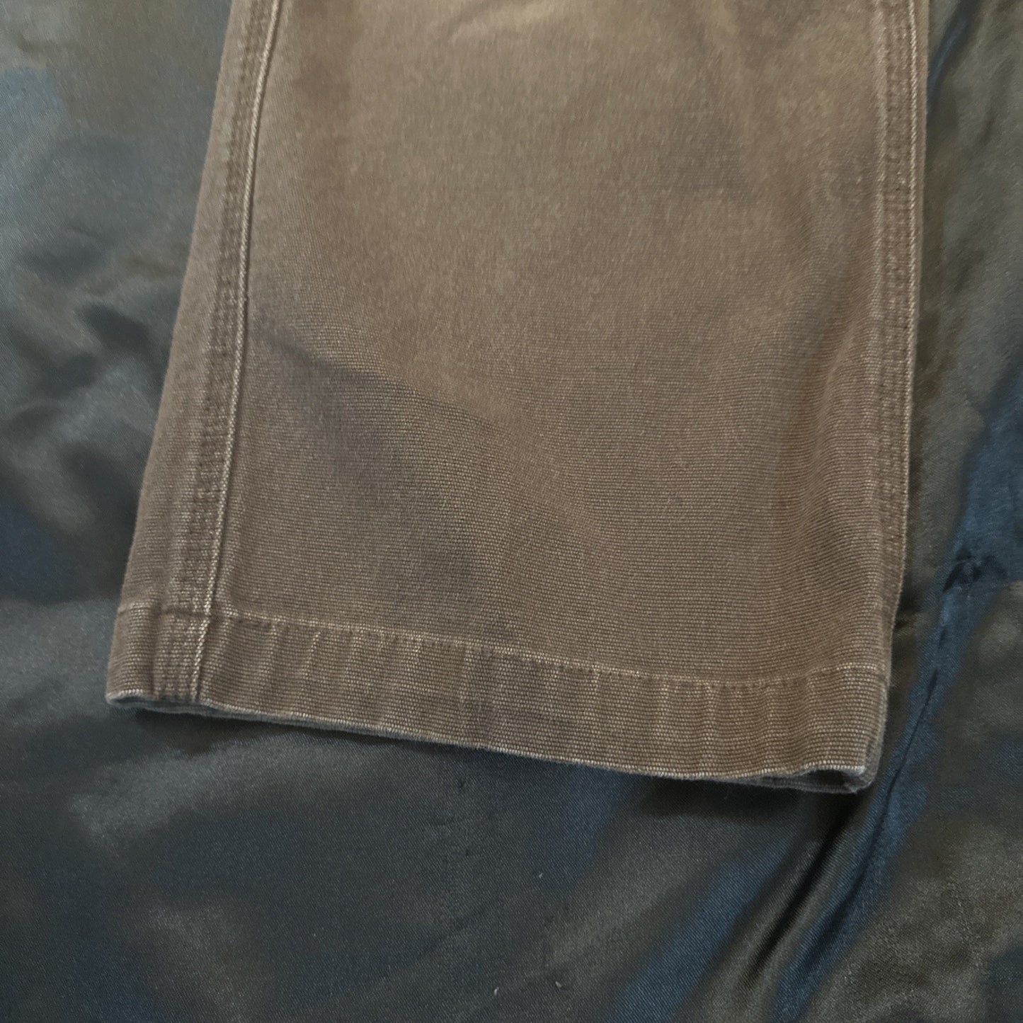 CAT Heavy Duty Straight Leg Pants Mens 34x30 Brown Elastic Waist Workwear 1B05