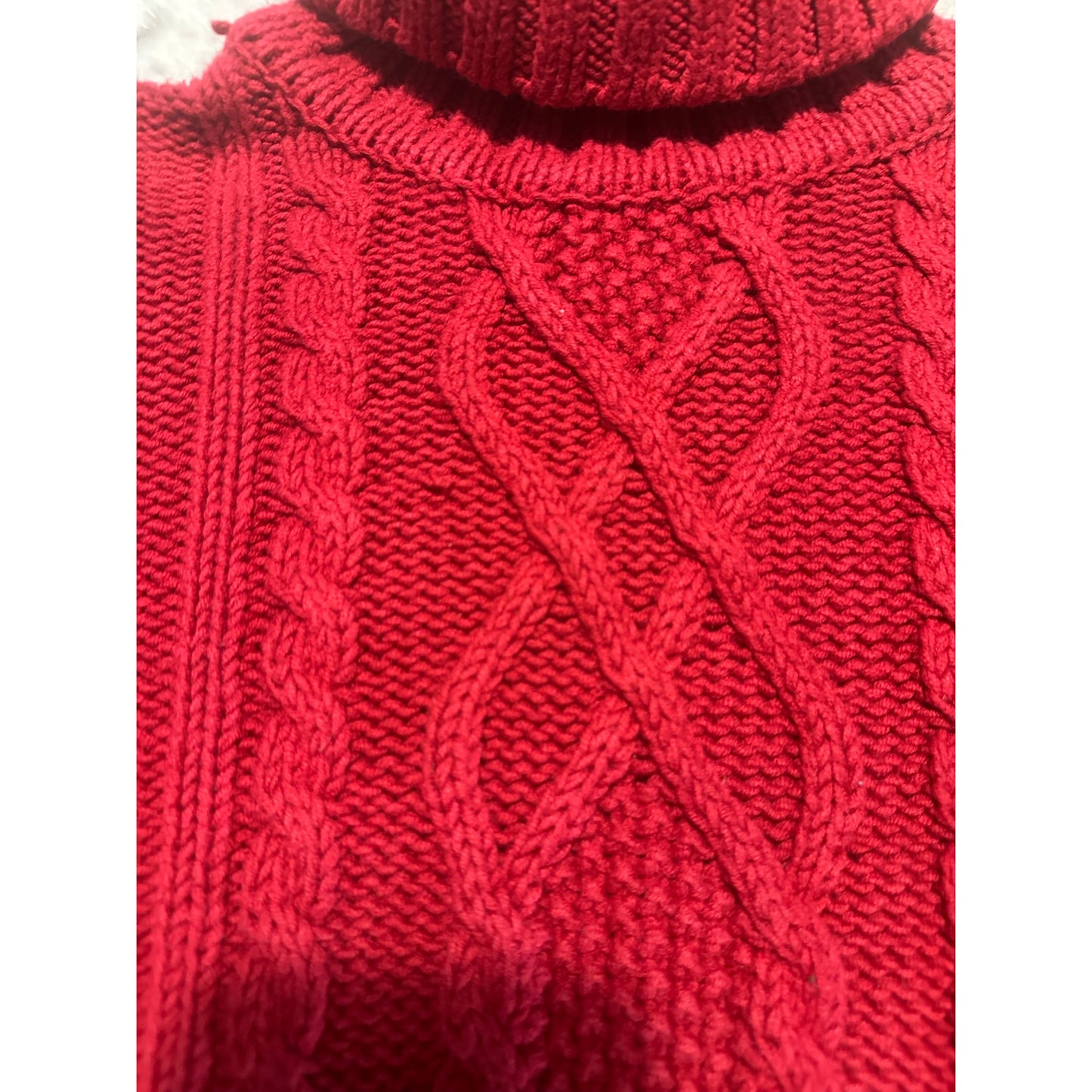 Eddie Bauer Red Turtle Neck Sweater Cotton Blend Size S Women | 2C12