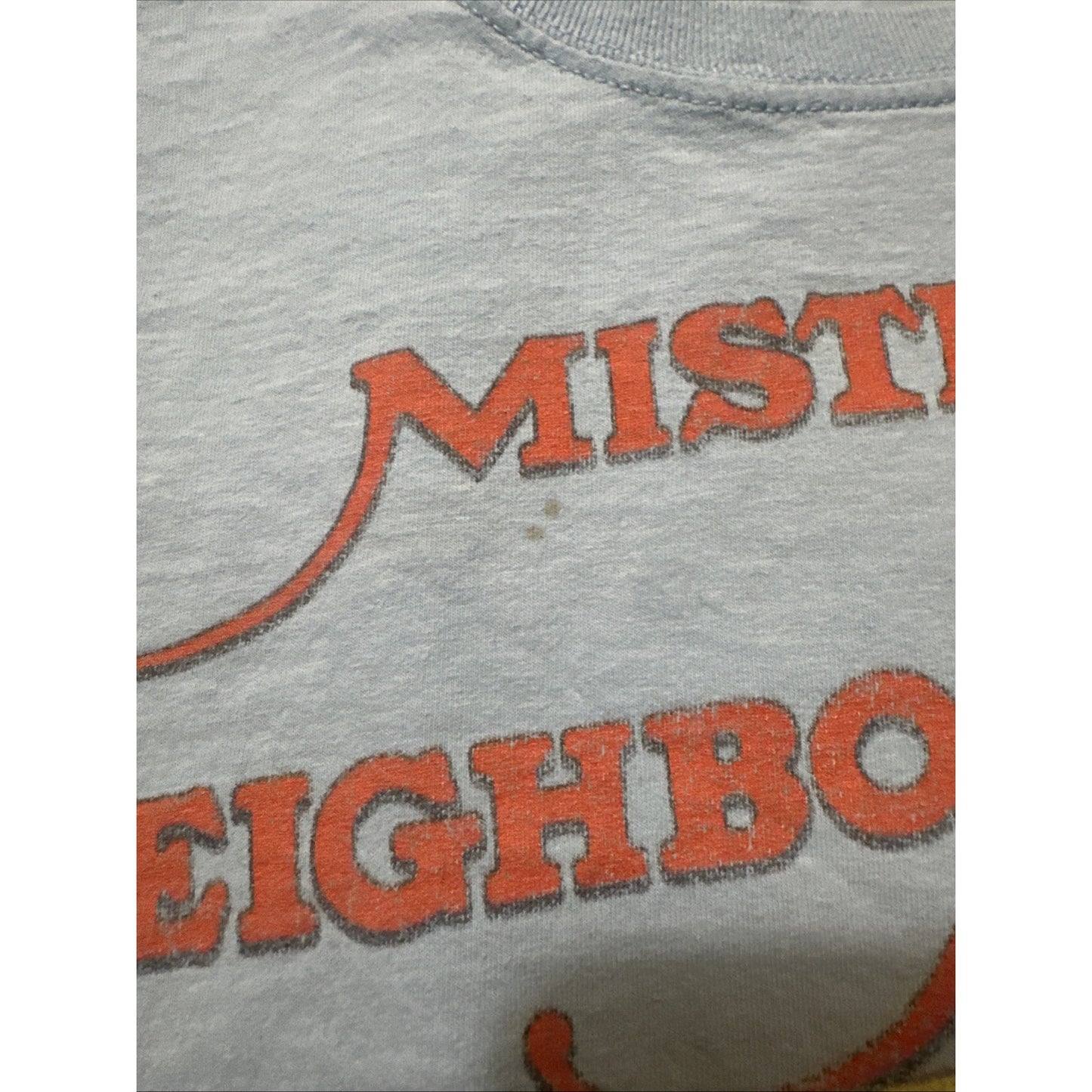 Mister Roger's Neighborhood T Shirt Size M 20" PTP Light Blue Tee 1D09