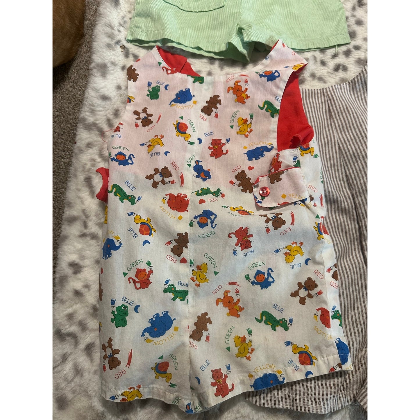 Vtg HANDMADE Baby Boy Clothes 12-24 Months Overalls Lot of 5 Multi-color