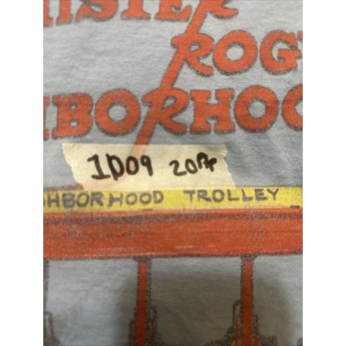 Mister Roger's Neighborhood T Shirt Size M 20" PTP Light Blue Tee 1D09