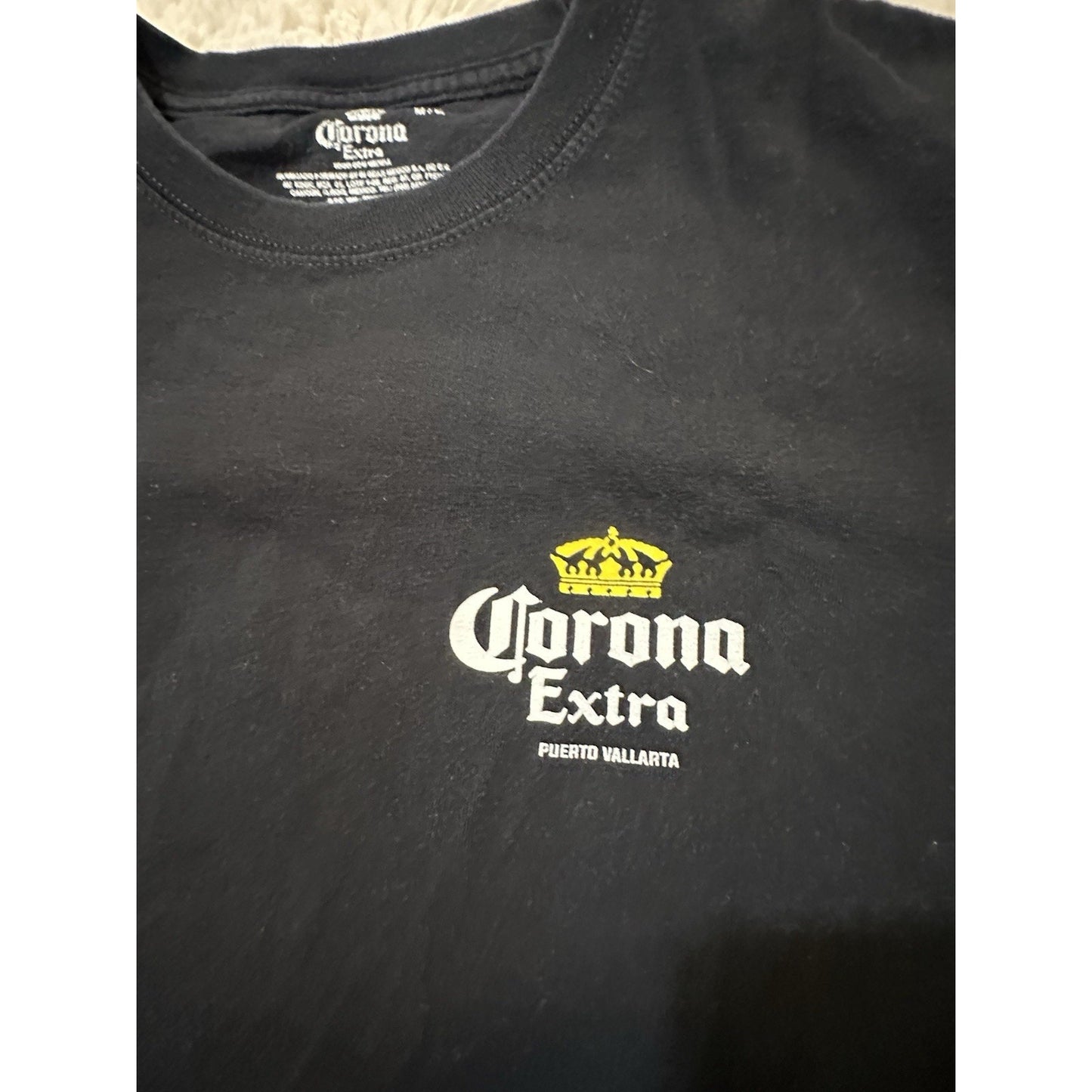 Corona Extra Shirt Black T Shirt Official Size M Men’s Beer Tee Short Sleeve M