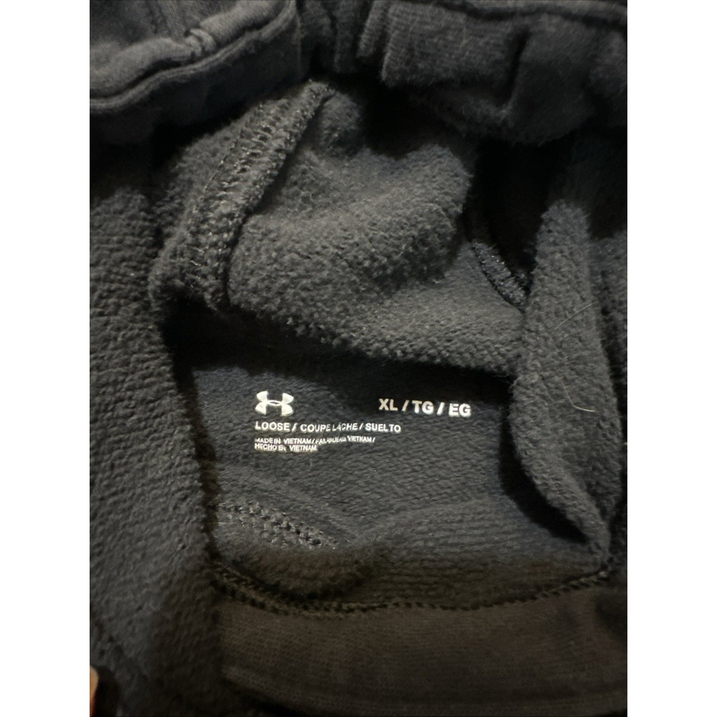 Underarmour Black Hoodie Size XL Pullover Sweatshirt Pink Logo Excellent 1D22