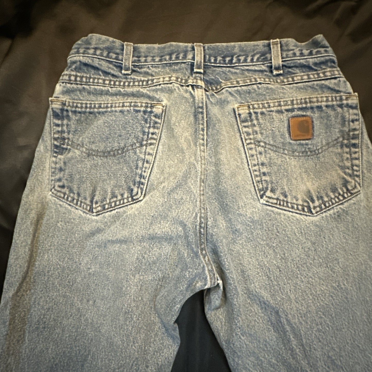 Vtg Carhartt Blue Denim Jeans Mens 34x32 B17-STW Relaxed Jeans Stonewash 1B11