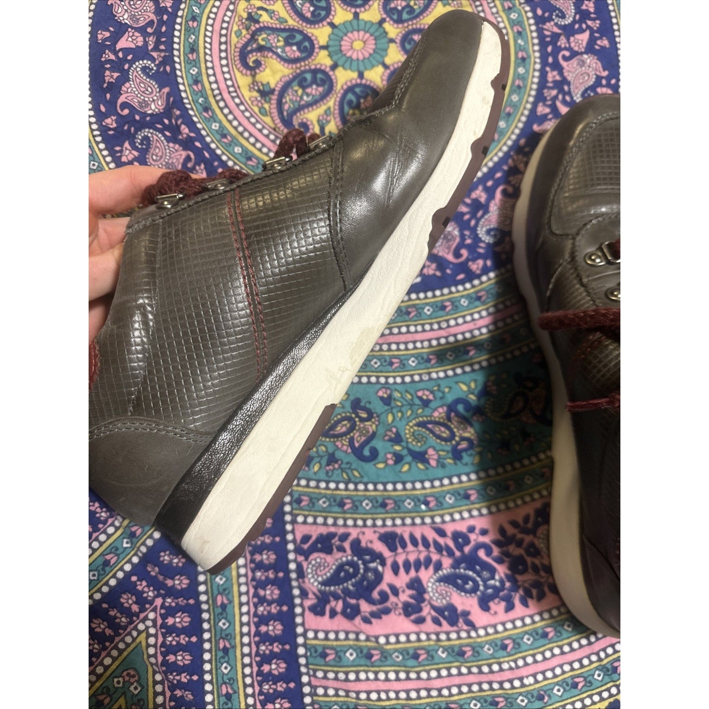 Pikolinos Women’s Leather Gray/Burgendy Sneakers US 10.5 UK 8 Euro 41