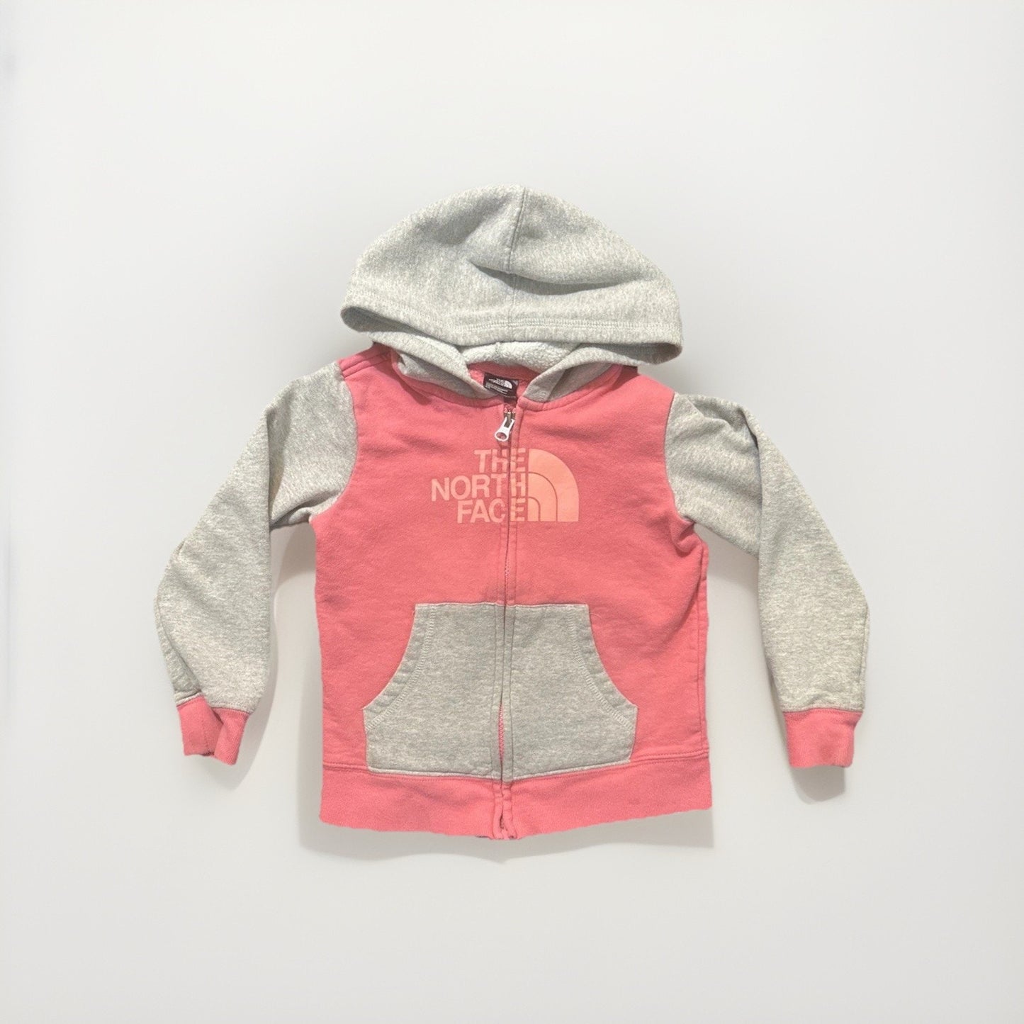 The North Face Toddler Size 5 Full Zip Jacket Pink/Gray Cotton Blend 1D12