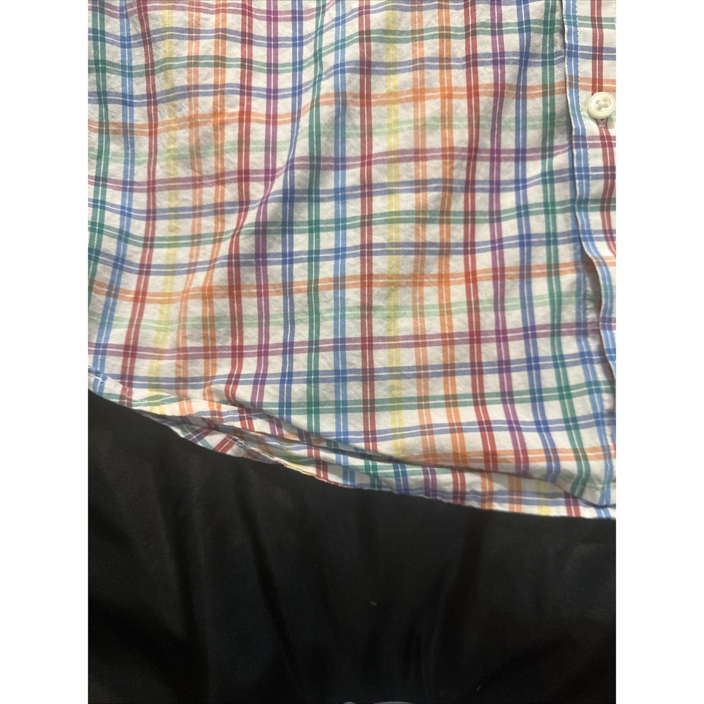 Club Room Size L Rainbow Checkers Long Sleeve Casual Button Down Shirt Mens 1D13