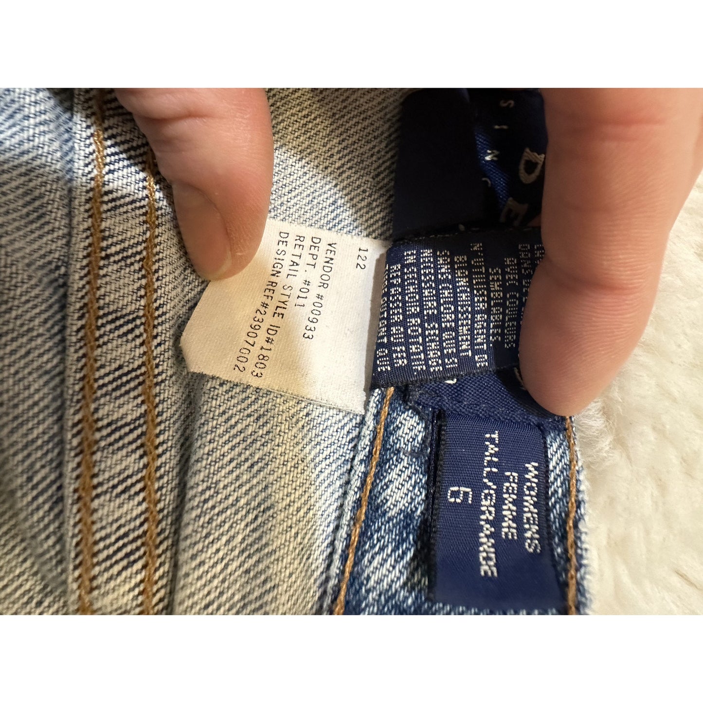 Eddie Bauer Vtg Blue Denim Mom Jeans Size 6 Tall 27x32 Light Wash High Waist