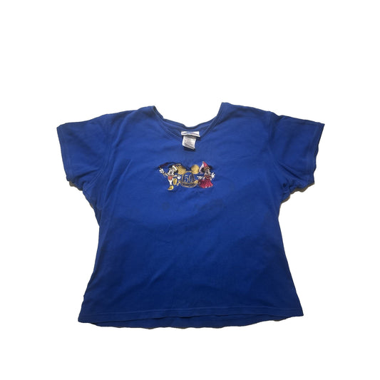 Vtg Disney Shirt Womens XL 50 Years Anniversary Happiest Homecoming Blue 2A04