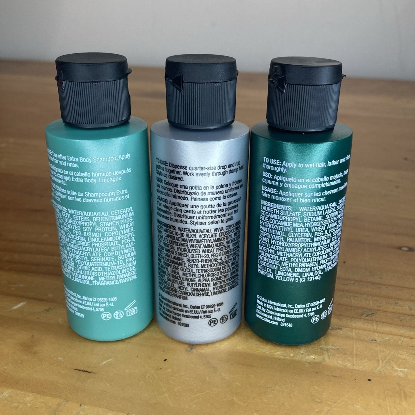 3 Naturelle Park Ave Extra Body Shampoo/conditioner 2 Oz Each Firm Hold Gel A6