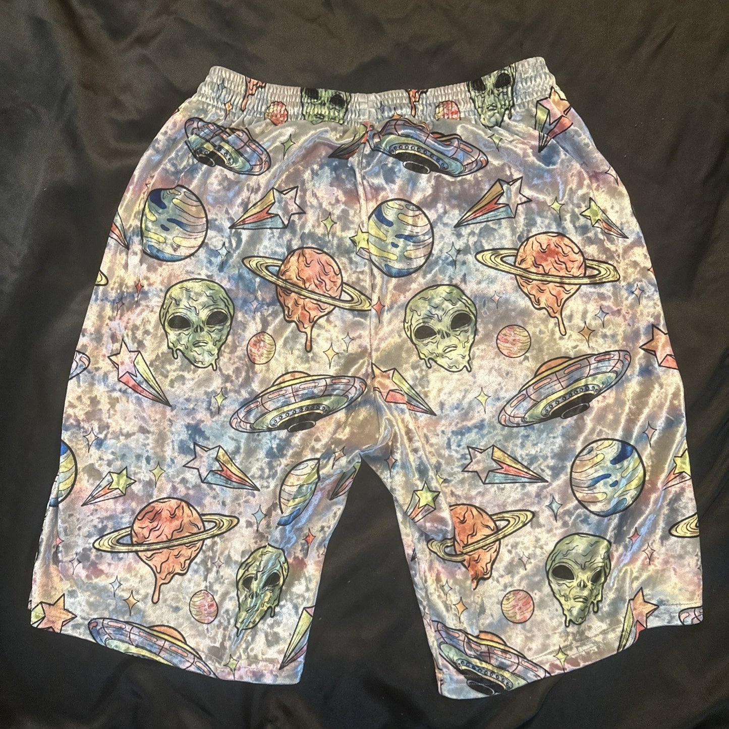 RETIRED Electro Threads Alien Elastic Shorts Mens 32 Quality USA Velour 1B08