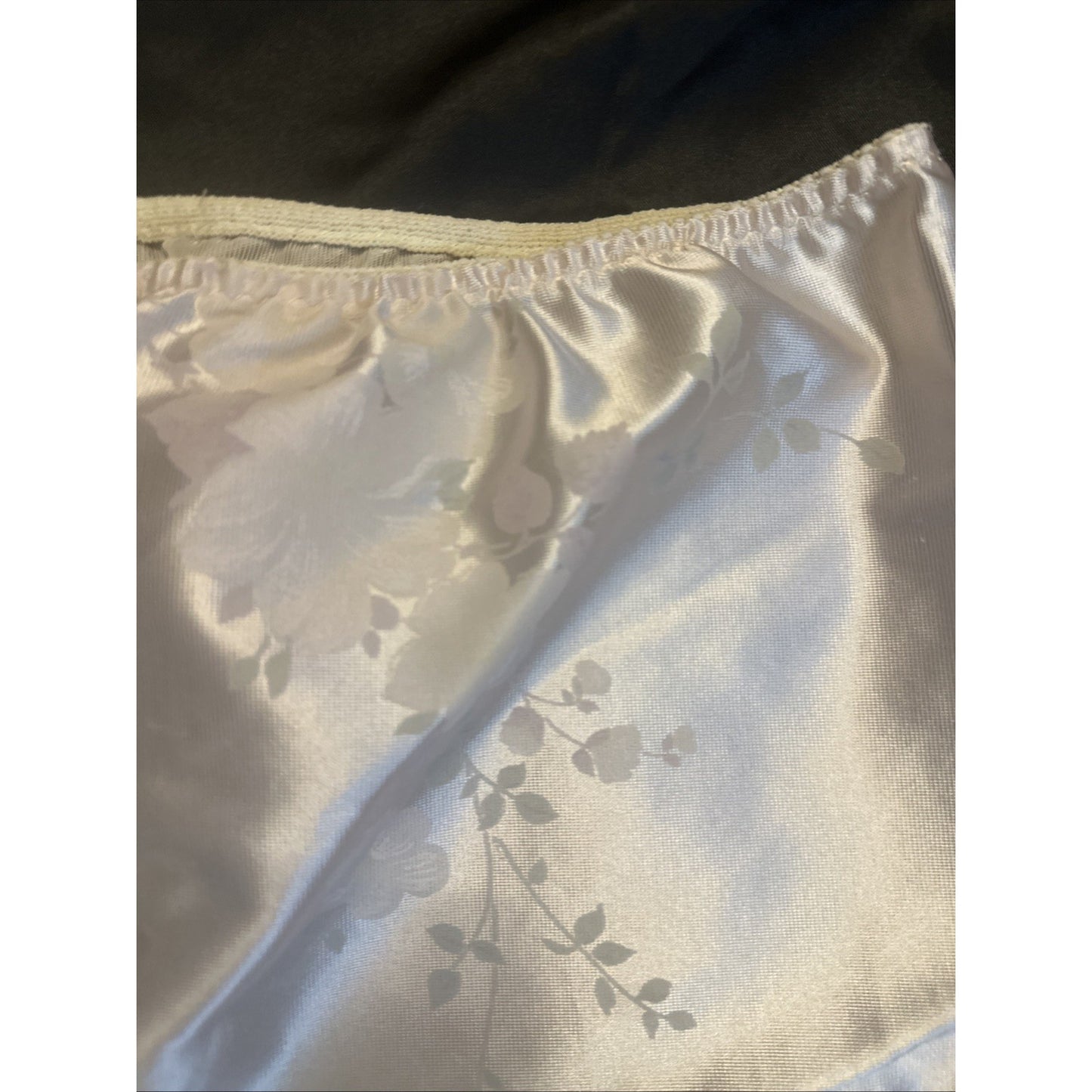 Vtg JCPenny Night Pants Women's Size 8-10 USA Made White Silky Nightwear 1C09