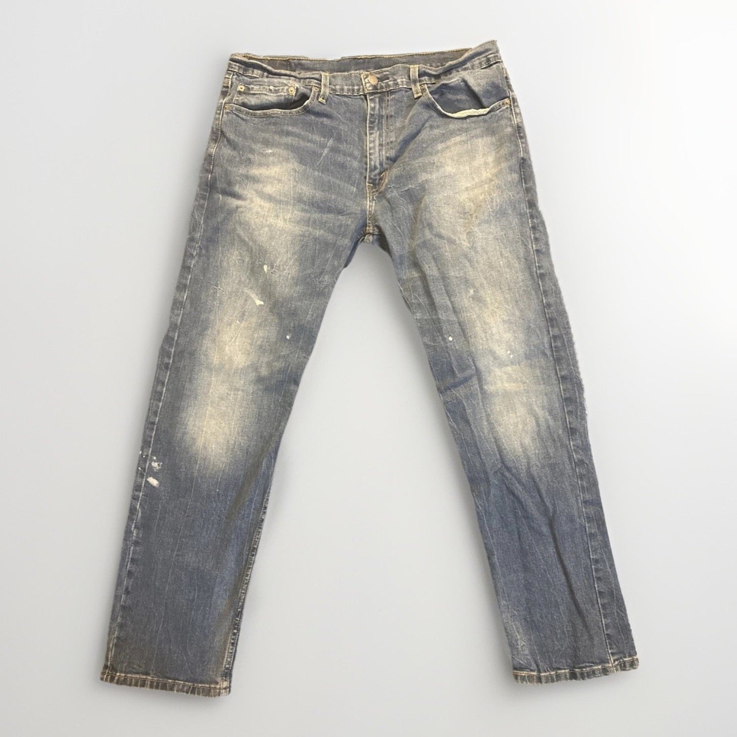 Levi's 502 Blue Denim Jeans Paint Workwear Mens 36x32 1C01