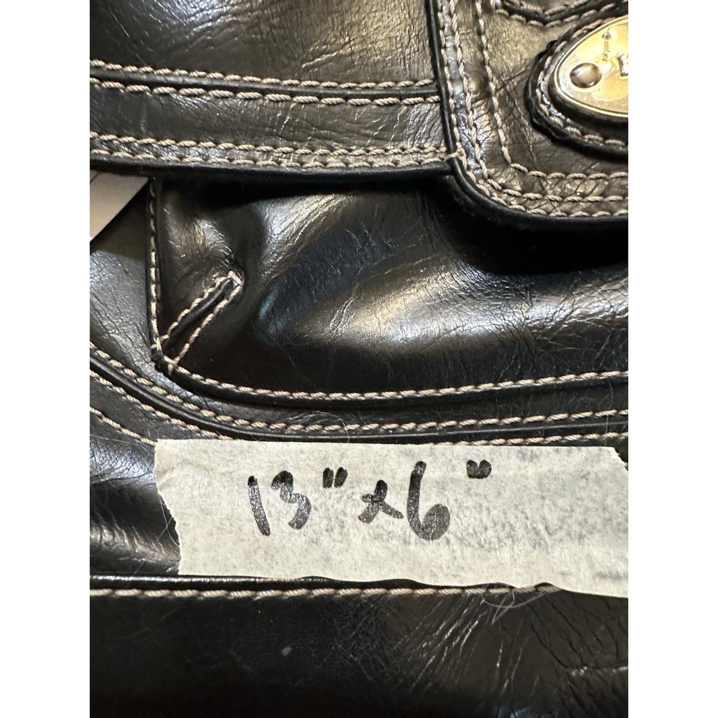 Liz & Co Leather Purse Black Over the shoulder Handbag Medium 13”x6”