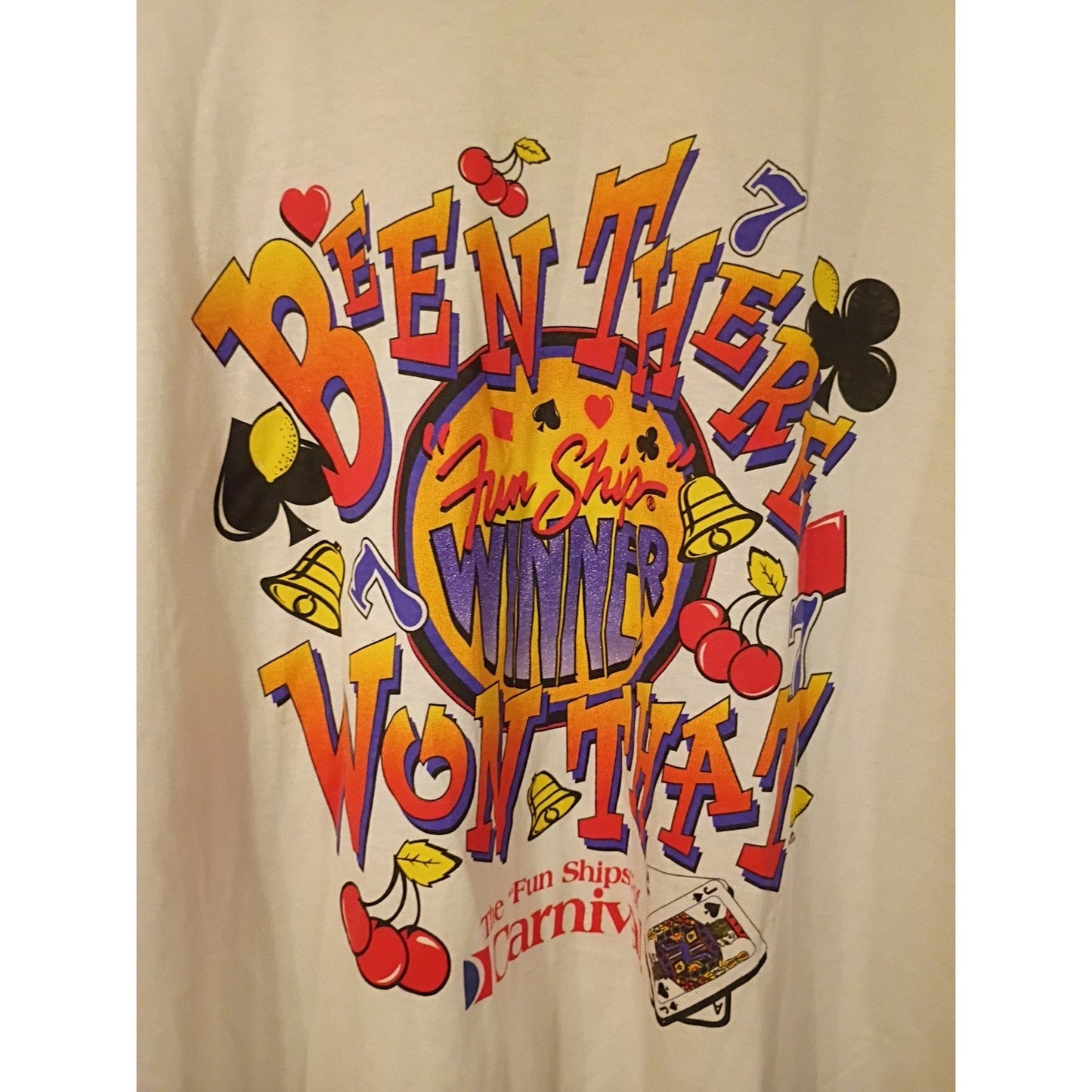 90s The Fun Ships Of Carnival Cruise Ship Winner XL Shirt Casino B1