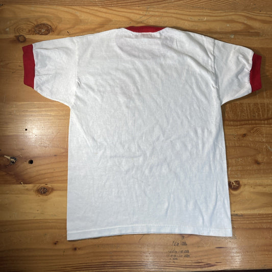 Vtg Youth T Shirt Sz L Adult XS Ringer Lutheran School School Girl Religion