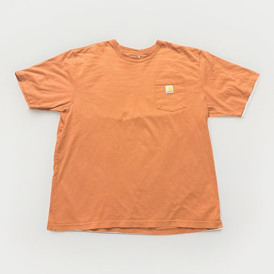 Carharrt Logo T Shirt Orange Tee Size XL Basic Mens 1A06