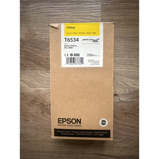 2022 GENUINE EPSON T6534 YELLOW ULTRACHROME HDR INK STYLUS PRO 4900 Exp 2016 AA