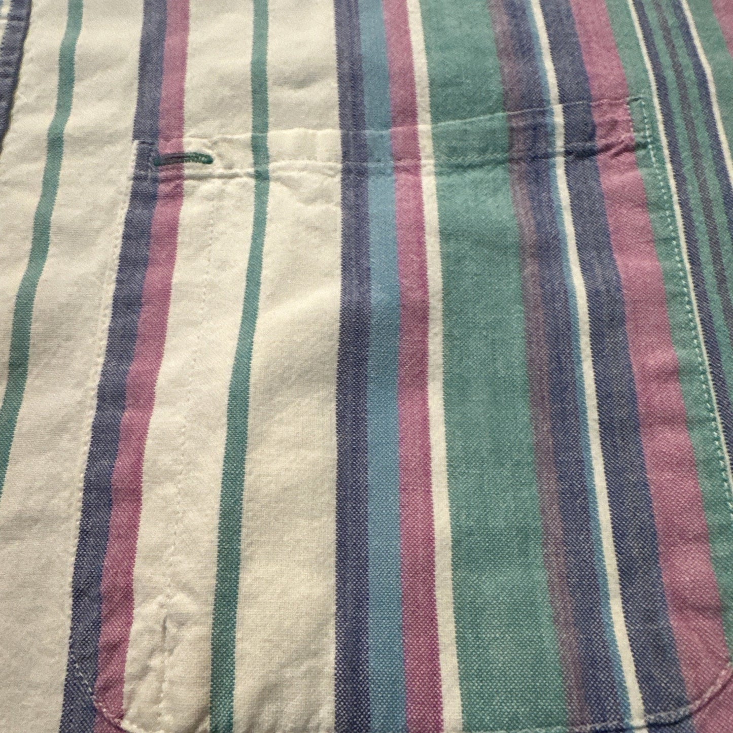 Vtg Steep Chase Button Down Casual Shirt Mens L Multicolor Stripes 23" PTP 1A03