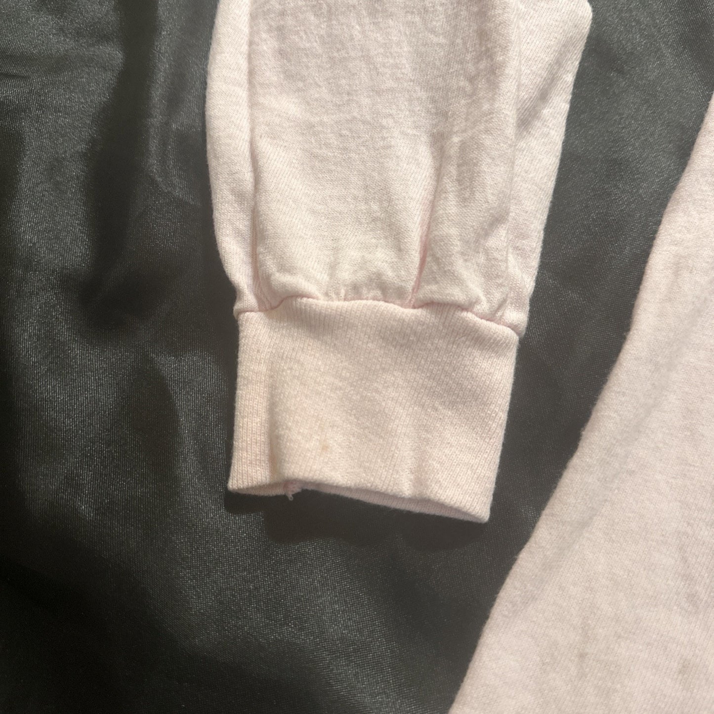 MTV Pink Checkers Long Sleeve T Shirt Womens L 21" PTP Music TV 1A17