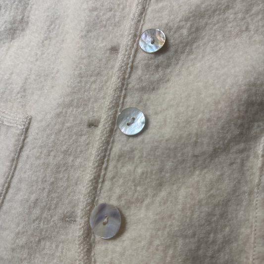 Vtg Wool Cardigan Sweater Women’s XS PTP 17.5 Long Sleeve Button Front Abalone