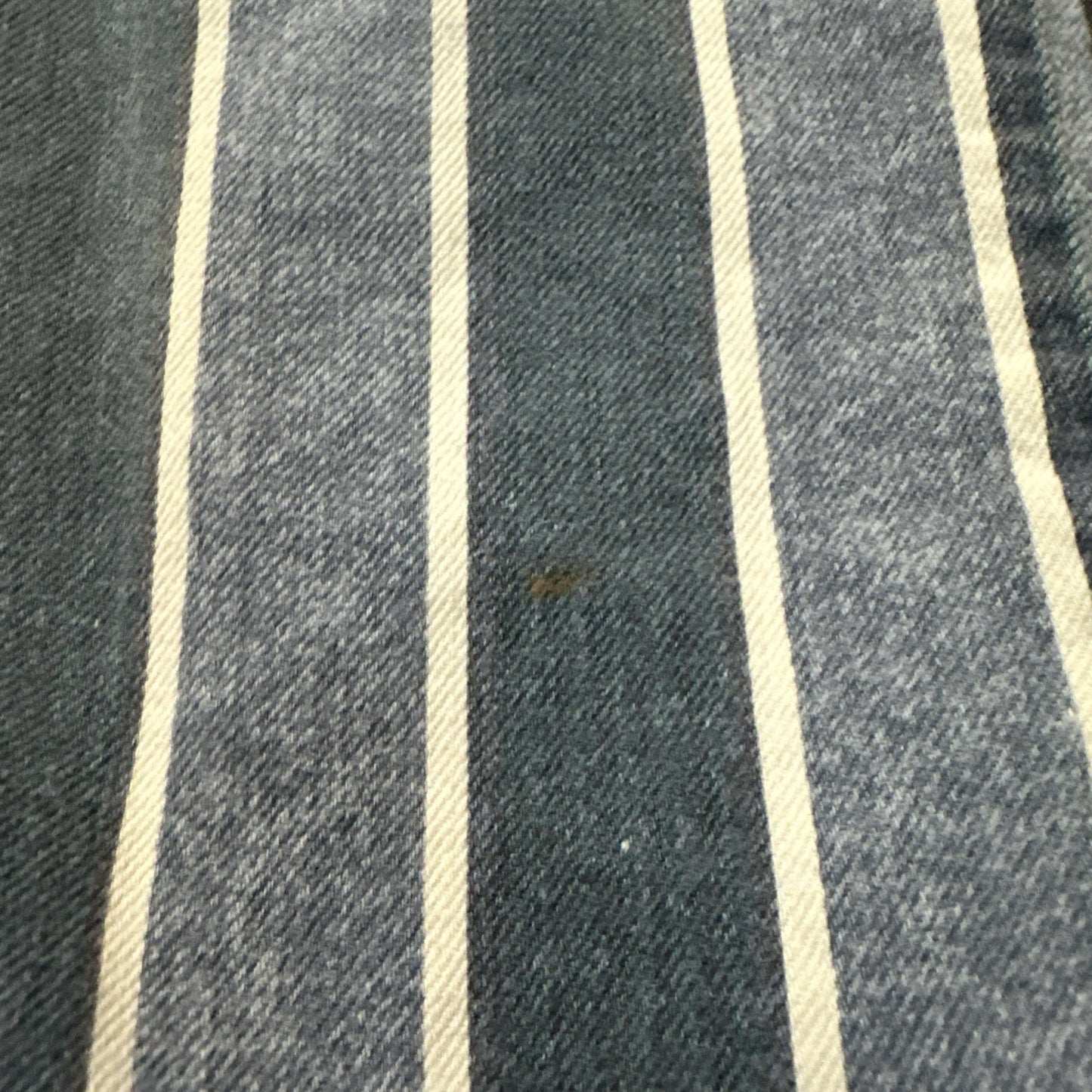 Vtg Heavy Cotton Button Down Shirt Blue Stripes L/XL 25" PTP High Quality 1A01