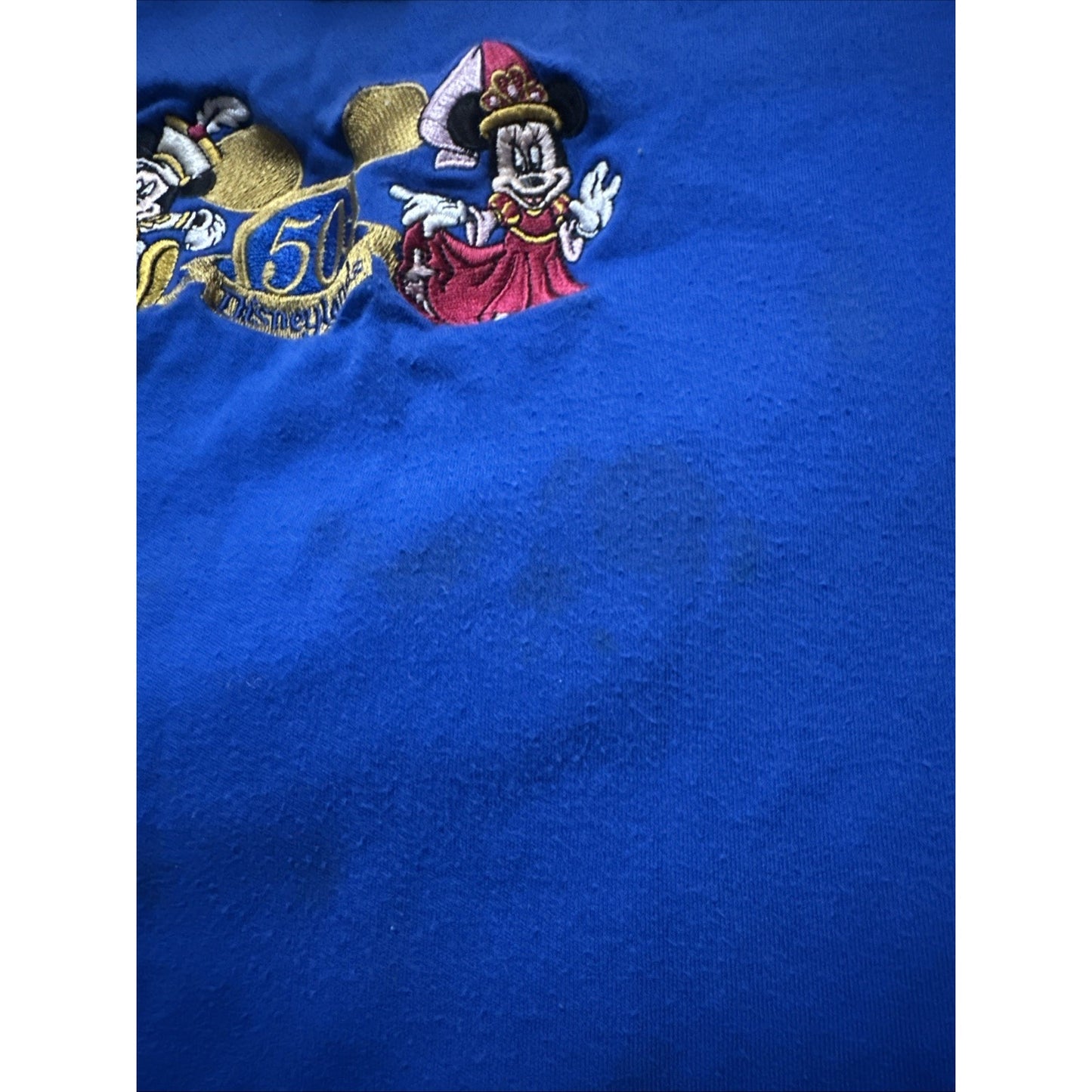 Vtg Disney Shirt Womens XL 50 Years Anniversary Happiest Homecoming Blue 2A04