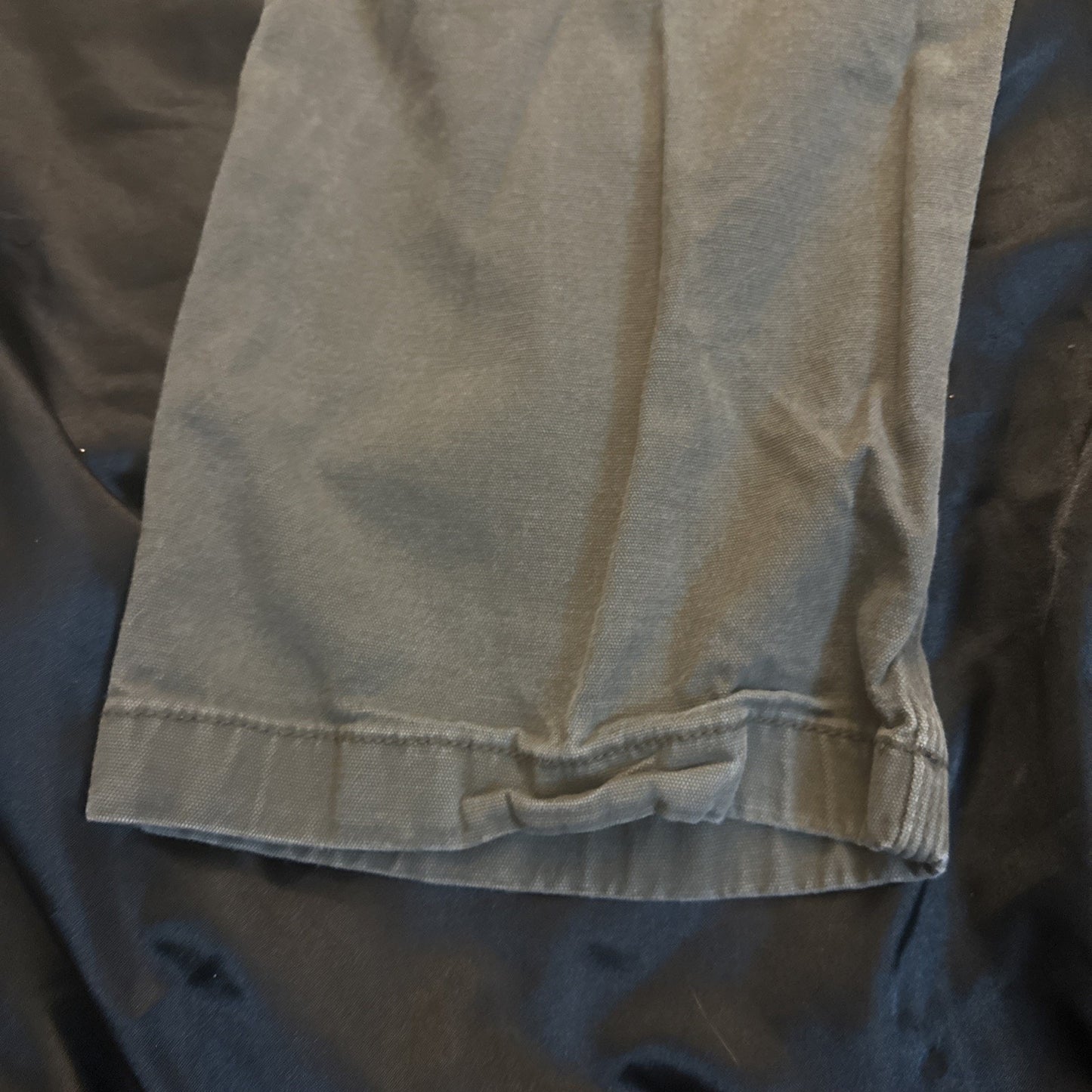 Carhartt 44x34 Relaxed Fit Olive Green Canvas Heavy Duty Pants Workwear 1B23