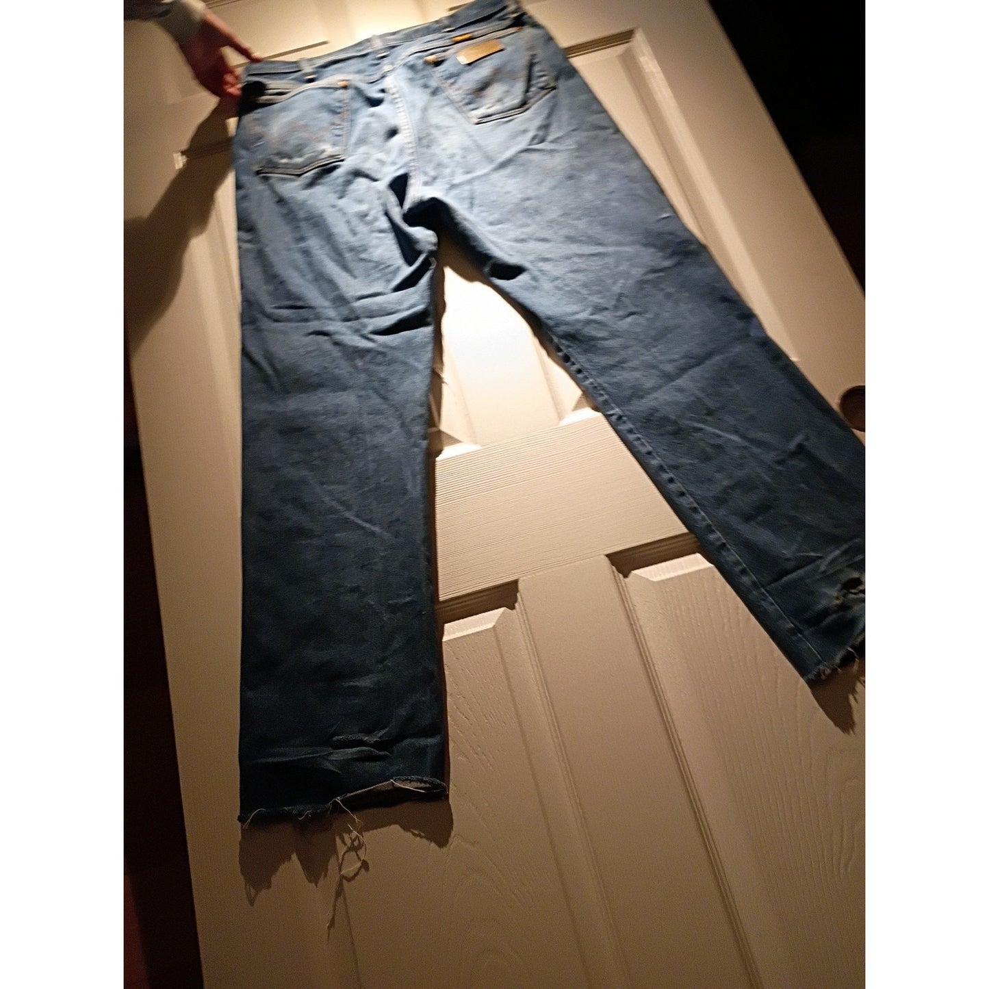 Wrangler Men Denim Straight Blue Vtg Limited Edition Distressed 34x38 C8