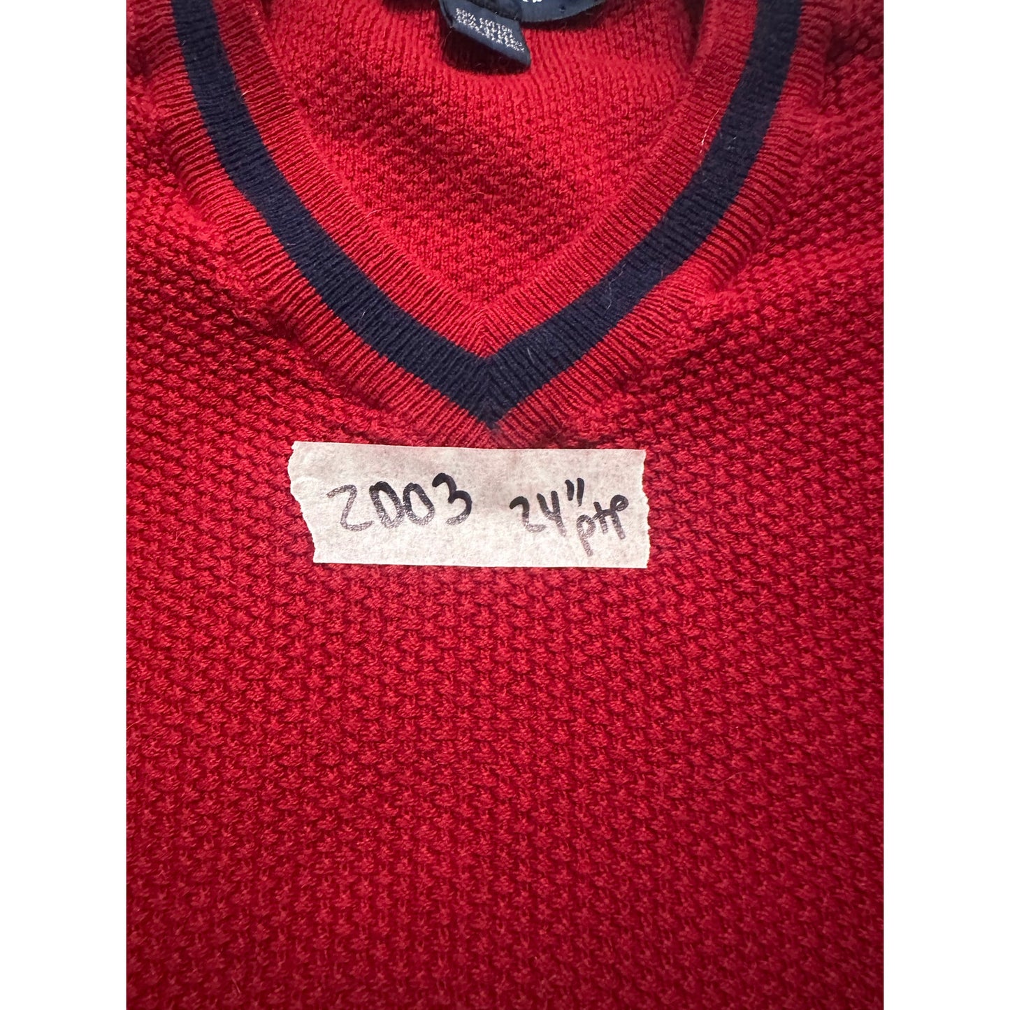 Polo Golf Ralph Lauren Peru Alpaca Cotton Red V-Neck Size XXL Sweater Vtg Y2K