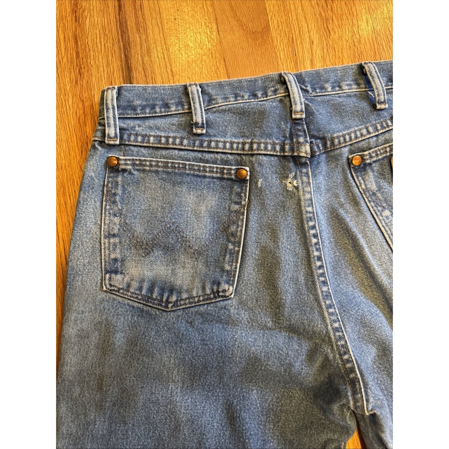 Wrangler 12MWZPW Men's High Waste Vtg Jeans Straight Leg Fair Mexico 32x36 A3